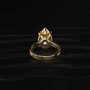 Anillo Solitario de Moissanita Amarilla de 3 Quilates con Corte de Pera, Anillo de Promesa con Engaste de Canal, Oro de 14K, Diamante Cultivado en Laboratorio, Proveedor Mayorista - Product Image 4