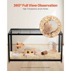 Jaula Transparente de 360 Grados para Hámsteres, Hábitat Ventilado para Pequeños Animales, 37.8 x 18.5 x 21.7 Pulgadas, para Ratones y Hámsteres - Product Image 5