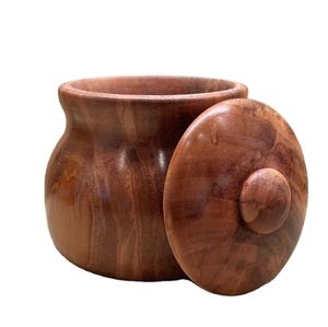 Juego de 1 tarro de madera de pino con tapa de madera para almacenar azúcar, café, té, utensilios de cocina, accesorios, bote de almacenamiento de madera - Product Image 4