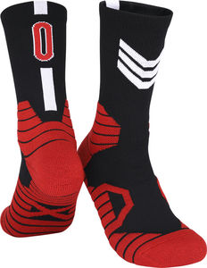 Chaussettes de sport blanches, rouges et noires, tricotées jacquard, respirantes, à motif géométrique, pour le basketball, adultes, été - Product Image 4