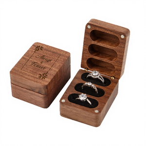 Wood Handmade Rustic <b>Ring</b> <b>Box</b> for <b>Proposal</b> Engagement & Wedding Gifts HS Brand HS-24ZN96 - Product Image 1