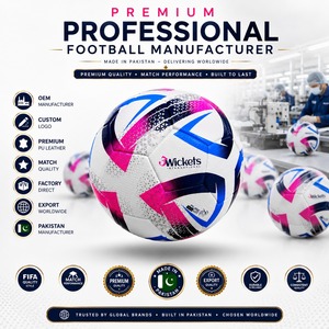 Wholesale Professional <b>Football</b> Training Custom Logo Premium PU <b>Leather</b> Size 5 Indoor/Outdoor 3WICKETS INTERNATIONAL OEM ODM - Product Image 1