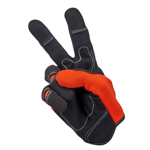 SAAR INDUSTRIES Unisex Motorcycle <b>Gloves</b> Leather Palm Touch Screen Breathable Lightweight Stretchable Fabric Hook Loop Closure - Product Image 4