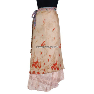 Adults Age Group Tight <b>Wrap</b> Around <b>Skirt</b> Vintage Silk Sari <b>Wrap</b> <b>Skirts</b> Adults Asymmetrical Long <b>Wrap</b> Around <b>Skirt</b> Vintage Silk - Product Image 5