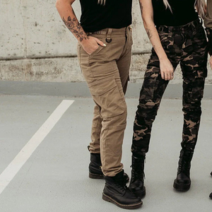 Pantalon de moto pour femme avec doublure en mesh, fabriqué par des professionnels, doublure en Kevlar, protection CE niveau 2 des genoux et des hanches, pantalon cargo - Product Image 2