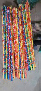 8cm Long Eucalyptus Wood <b>Broom</b> <b>Handle</b> PVC Coated Flower Design Mix Colors Portable Toilet Use - Product Image 4