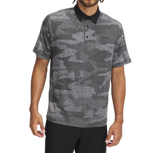 Polo pour homme en jacquard camouflage tendance, léger et respirant, personnalisable pour le golf, avec logo brodé OEM disponible - Product Image 1