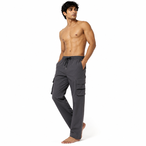 Breathable Bottom String Elastic Waist Multi-Pockets Plus Size Cargo <b>Trousers</b> Summer Casual Outdoor Streetwear <b>men's</b> pants USA - Product Image 5