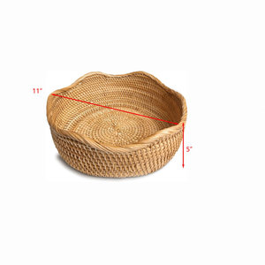 Handcrafted Bohemian Decorative <b>Rattan</b> <b>Basket</b> Woven <b>Storage</b> for Stylish Organization - Product Image 3