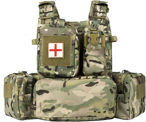 Gilet Tattico Vanda Verde Mimetico con Sistema Molle Realizzato in Nylon Resistente - Product Image 2