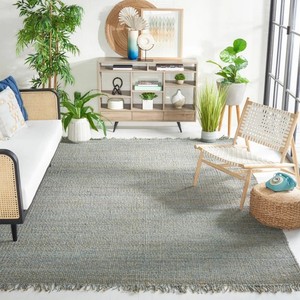 Tapis moderne rayé en laine et acrylique, rectangulaire, tissage plat, écologique, pour salon, avec envers en jute, à poils fins - Product Image 3