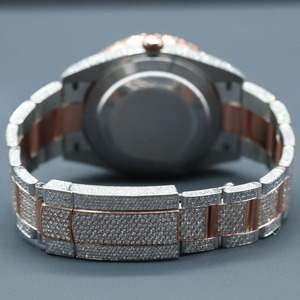 Reloj de Cuarzo de Lujo Unisex Chapado en Oro Rosa de 18K y Plata 925 con Diamante Moissanita Cultivado en Laboratorio, Estilo Ejecutivo, Joyería de Moda - Product Image 5
