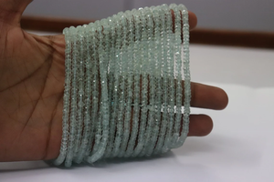 ลูกปัดพลอยสีฟ้าเหลี่ยมเพชรพลอย4-4.5มม. 13นิ้วลูกปัดนมอัญมณีธรรมชาติสำหรับทำเครื่องประดับ - Product Image 2