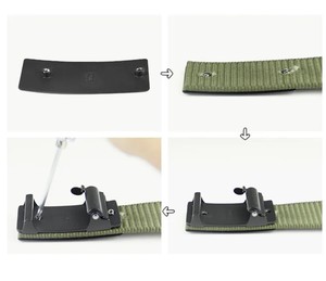 Cinturón Casual de Color Sólido con Hebilla de Cierre Automático, Rectangular, de Plástico, Moldeado en una Sola Pieza, Duradero, Negro, Verde Oliva, Marrón - Product Image 4