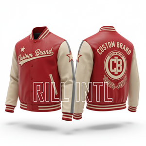 Blouson Bomber Homme Personnalisé en Cuir PU Style Motard Coupe-Vent avec Fermeture Éclair et Patchs – Idéal Automne Hiver - Product Image 2