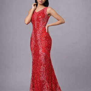 Robe de soirée de luxe au design exceptionnel pour femmes |   Robe de soirée longue de créateur pour mariage et événements de gala - Product Image 3