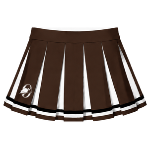 Ensemble d'uniforme de cheerleading marron, haut sans manches à col en V, jupe plissée, tenue de danse pour équipe sportive, entraînement, compétition, performance - Product Image 5