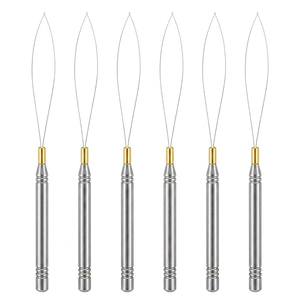 Juego de herramientas de acero inoxidable para peluquería: aguja de extensión de cabello, microanillo y herramienta para tirar de cabello, precio mayorista - Product Image 1
