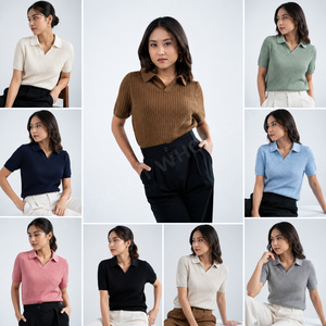 เสื้อโปโลลำลองหรูหราสำหรับผู้หญิง รับผลิตเสื้อโปโลแบบ OEM ตามสั่ง โรงงานผลิตเสื้อโปโลขายส่งจำนวนมากโดยตรงจากโรงงาน เสื้อโปโลถักลายเคเบิ้ล - Product Image 5