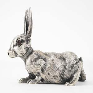 Sculpture de lapin en aluminium coulé de qualité supérieure, figurine décorative en métal pour jardin, patio, pelouse, balcon, accent de décoration intérieure - Product Image 1