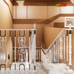 Barandilla de Escalera Moderna de Hierro Forjado con Estructura Resistente para Proyectos de Villas, Casas y Hoteles Elegantes y Seguros - Product Image 4