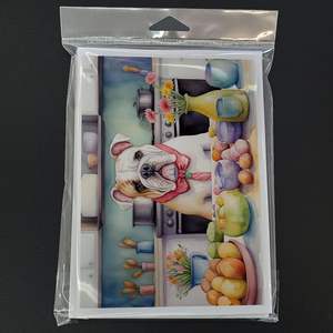 Whimsical A7 Size 5x7 <b>Pack</b> 8 Blank Note <b>Cards</b> with Envelopes English Bulldog <b>Easter</b> Decorations Greeting <b>Card</b> Set - Product Image 3