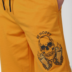 Shorts Bermuda Homme Jaune à Imprimé Crâne, Style Décontracté, Taille Mi-Haute, en Coton Respirant, avec Logo Avant - Product Image 6