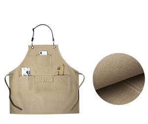 Tablier d'atelier en toile légère de qualité supérieure, robuste, pour barbier, barista, uniforme avec poches - Product Image 2