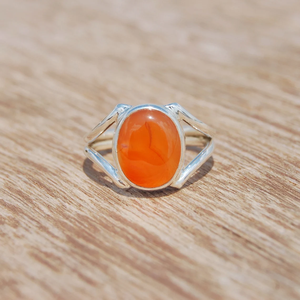Anillo midi de cornalina con plata 925, hecho a mano, estilo bohemio, joyería de plata. - Product Image 2
