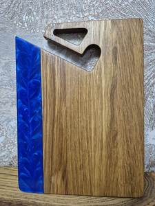 เขียงเตรียมอาหารทำมือจากไม้และเรซิ่นลายแม่น้ำ เขียงครัวไม้เคลือบอีพ็อกซี่สุดหรูสำหรับการทำอาหารประจำวัน - Product Image 3