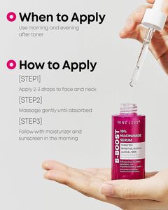 NINELESS B-Boost 10% Niacinamida Serum 30ml Esencia Coreana para el Cuidado de la Piel con Ácido Tranexámico - Product Image 6