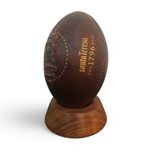 ST - Ballon de rugby miniature vintage rétro Geoffrey en cuir de vachette 100% léger et durable, 4 panneaux, taille 2 - Product Image 3