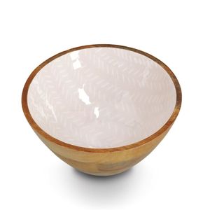 Bol en bois rond durable en gros |   Bol de service en bois de manguier émaillé de qualité alimentaire, décoration de cuisine, bol en bois artisanal - Product Image 4