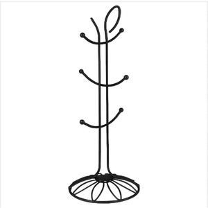 Support à tasses en métal noir avec crochets courbes pour comptoir de cuisine et table à manger – Support de rangement pour tasses – En promotion - Product Image 4