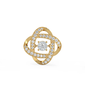 BRILLIANT DIAMANT Colgante de nudo de amor con diamante de laboratorio chapado en oro de 10K y rodio, diseño en espiral, joyería de lujo elegante para mujer, exportador mayorista - Product Image 1