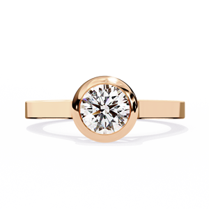 Anillo de compromiso y aniversario de oro de 10k, 14k, 18k para mujer con diamante redondo de 0.5 CT con engaste clásico, certificado IGI - Product Image 4
