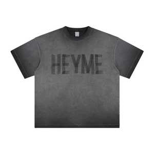 เสื้อยืดครอปโอเวอร์ไซส์ทรงวินเทจ ซักแบบพิเศษ พิมพ์ลายสองชั้น แขนสั้น สีซีดจาง สไตล์ซันเฟด ผ้าฝ้าย 100% - Product Image 2