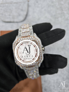 AARVA JEWELS นาฬิกาควอทซ์ทรงสี่เหลี่ยมหรูหราสแตนเลสสตีลประดับเพชรหน้าปัดอนาล็อก 38 มม.20 มม. สายนาฬิกาแฟชั่นสำหรับทุกเพศ - Product Image 3