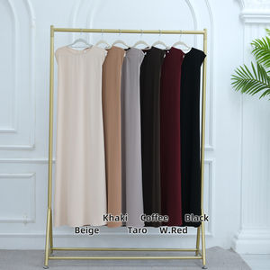 OEM EID Set 2pcs New Abaya Dubai Islamic Clothing <b>Women</b> Modest Bow Sleeves Open Abaya Elegant Inner <b>Slip</b> Modest Abaya Cardigan - Product Image 3