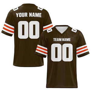 Camiseta de Fútbol Americano Personalizada para Hombre, Cuello en V, Manga Corta, Impresión Sublimada, Transpirable, Poliéster, Nombre y Número del Equipo - Product Image 1