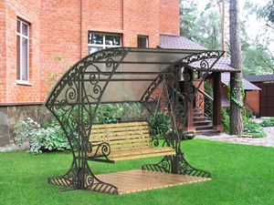 Luxury Wrought Iron Garden <b>Swing</b> Chair Outdoor Patio <b>Swing</b> Set Durable Metal Frame Stylish Design Weatherproof Finish - Product Image 4