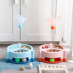 2 1 <b>Cat</b> Toys Modern Eco-Friendly Interactive Amusement Plate Moving Turntable Teaser Pet New Design Plastic <b>Slow</b> <b>Feeder</b> <b>Bowl</b> - Product Image 6
