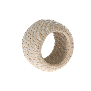 Lot de 4 anneaux de serviette en rotin rustique avec plateau pour une décoration de table élégante, décoration de mariage du Vietnam - Product Image 2