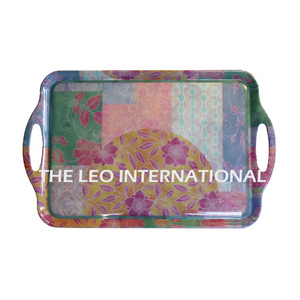 Plateau en verre miroir de qualité alimentaire, design rectangulaire, cadre en laiton finition antique, créatif - Product Image 2