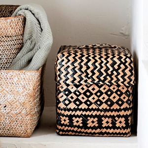 Square Seagrass <b>Basket</b> <b>with</b> <b>Lid</b> Handmade Storage <b>Basket</b> Wholesale eco-friendly Made Viet Nam - Product Image 5