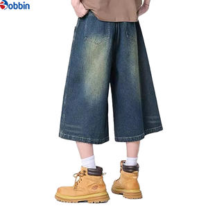 กางเกงยีนส์เดนิมสีน้ำเงินทรงตรงเอวสูงแบบสั่งทำพิเศษ ทรงหลวม เป็นมิตรกับสิ่งแวดล้อม แห้งเร็ว ระบายอากาศได้ดี สไตล์เรโทร สำหรับผู้ชาย ทำจากผ้าฝ้าย - Product Image 2