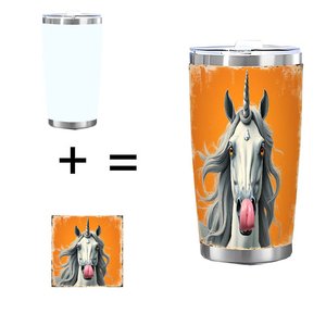 20oz Stainless Steel Tumbler Double Wall Insulated Leakproof Travel Mug With Unicorn Design For <b>Hot</b> Cold Drinks - Product Image 1