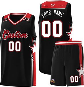 Ensemble maillot de basket bleu en mesh et short, unisexe adulte, sans manches, anti-humidité, col en V, respirant - Product Image 3