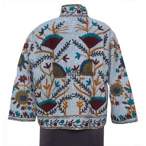 Blouson Bomber à Motif Floral Vintage, Broderie Machine, Design Dessiné à la Main, Écologique, Respirant, Séchage Rapide, Col en V - Product Image 6