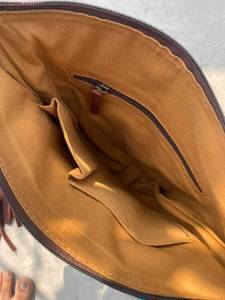Sac à main bandoulière et épaule pour femme en cuir véritable fait main et laine aztèque, avec perles et franges imperméables - Product Image 3